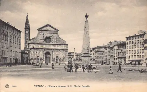 A649 Italien Firenze Florenz Chiesa e Piazza di S Maria Novella Kirche Postkarte