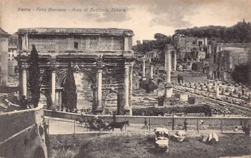 A649 Italien Roma Rom Foro Romano Forum 1913 Arco di Settimio Severo Postkarte