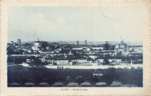 A649 Italien Asti Panorama Passepartout Vintage Postkarte