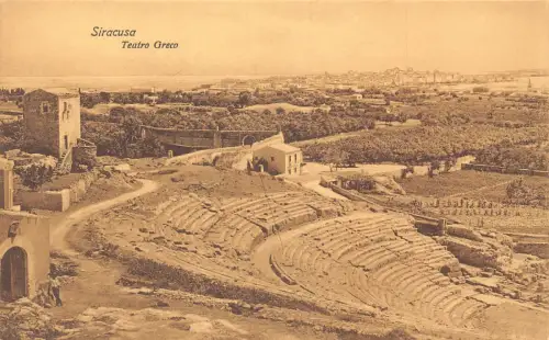 A649 Italien Siracusa Teatro Greco Theater Vintage Postkarte