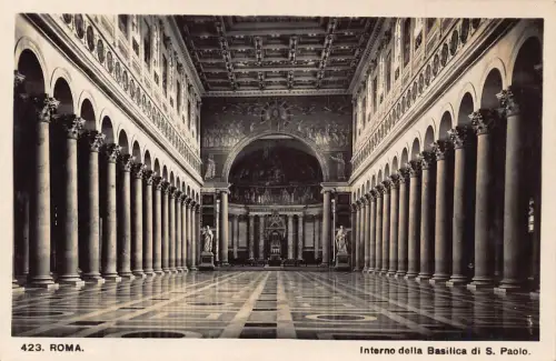 A651 Italien Rom Rom Vatikan Interno della Basilica di S Paolo Postkarte