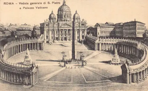 A653 Italien Rom Roma Vatikan Gesamtansicht St. Peter und Palazzo Vaticano Postkarte