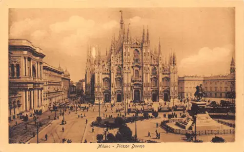 A653 Italien Milano Mailand Piazza Dom Vintage Postkarte