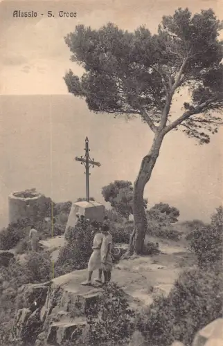 A655 Italien Alassio S Croce Cross Vintage Postkarte