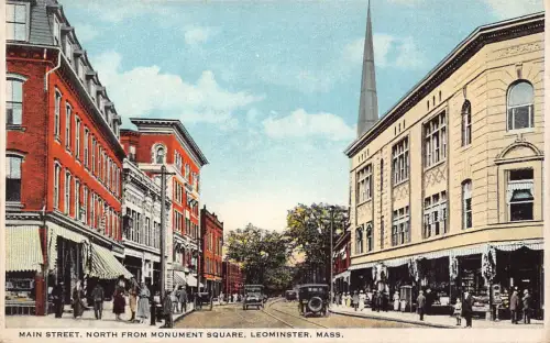 A679 US Massachusetts Leominster Main Street North Shop Cars Postkarte