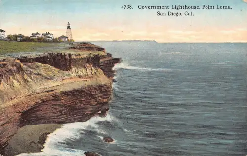 A679 US California Point Loma San Diego Government Lighthouse Postkarte