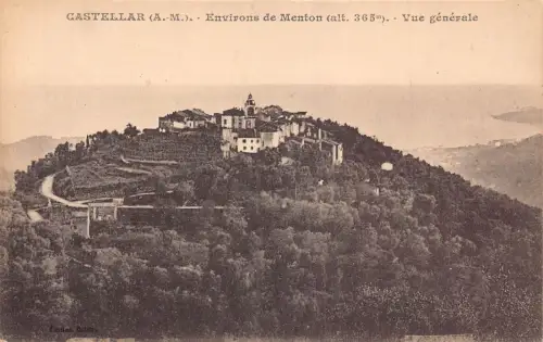 A682 Frankreich Castellar Environs de Menton Gesamtansicht Vintage Postkarte
