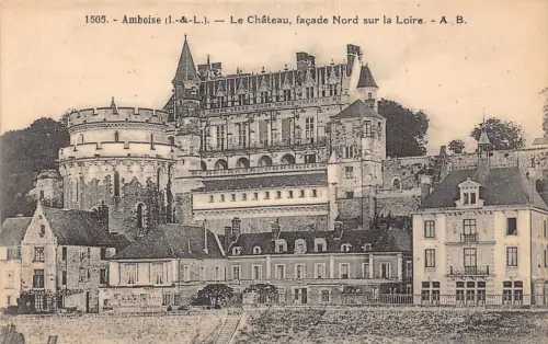 A682 Frankreich Schloss Amboise Fassade Schloss Nord sur la Loire Postkarte