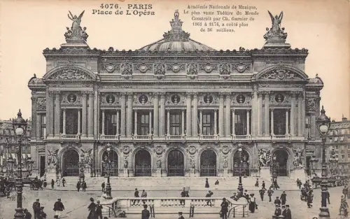 A682 Frankreich Paris Place de L'Opera Vintage Postkarte