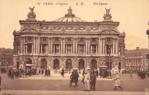 A682 Frankreich Paris die Oper Vintage Postkarte