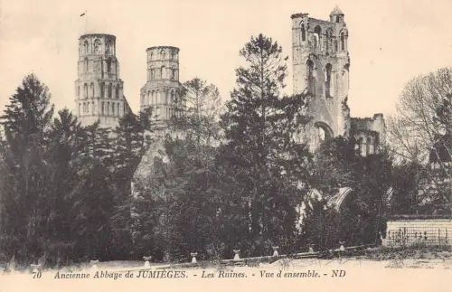 A682 Frankreich Jumieges Antike Abtei Gesamtansicht Ruinen Postkarte