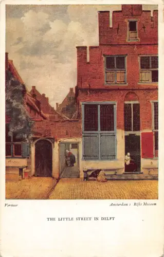 A689 Kunst von Vermer Rijksmuseum Amsterdam Kleine Straßen in Delft Postkarte