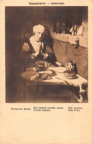 A689 Kunst von N Maes Rijksmuseum Amsterdam Alte Frau betet Postkarte