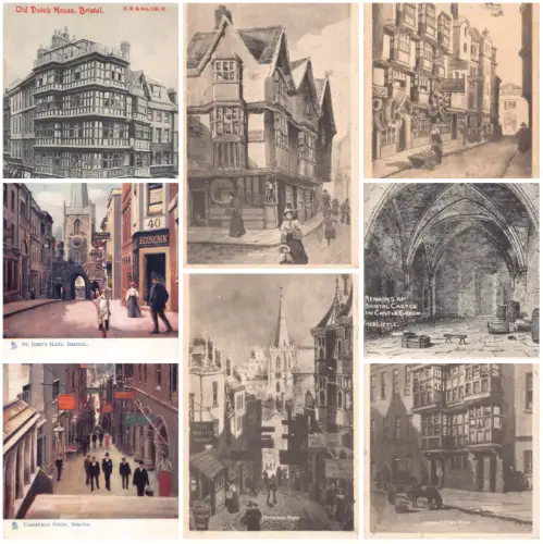 England Bristol Old Dutch House Castle etc Lot 8 Postkarten B876
