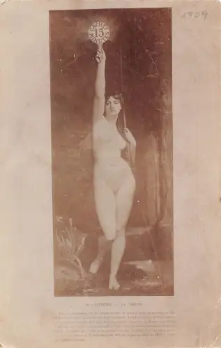 L473 Glamour Risque Nude La Verite 1909 Werbung Vintage Postkarte