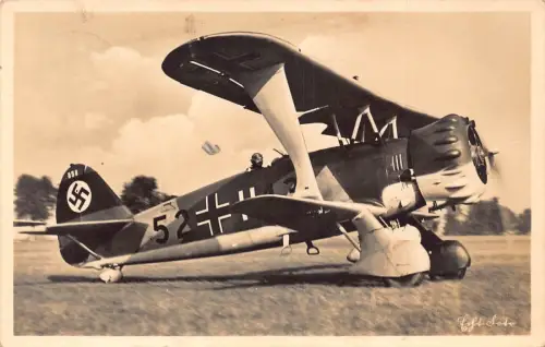L027 Deutschland 1938 WWII Luftwaffe Sturz-Kampfeinsitze Echtfoto Vintage Postkarte