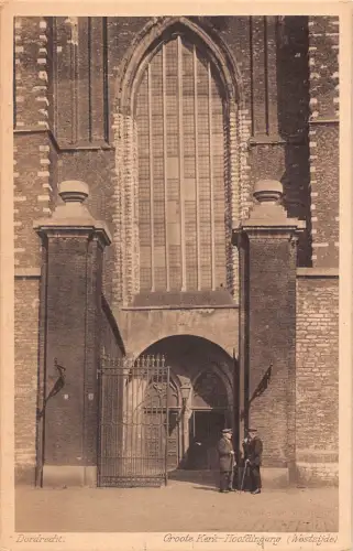 A660 Niederlande Dordrecht Groote Kerk Hoofdingang Kirche Vintage Postkarte