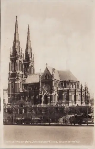 A664 Finnland Helsinki Helsingfors Kirche Johannes kyrkan RPPC Vintage Postkarte
