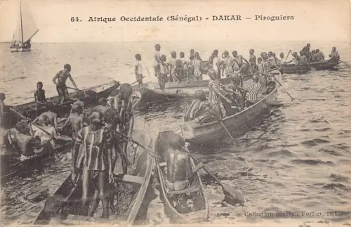 L475 Senegal Dakar Piroguiers Vintage Postkarte