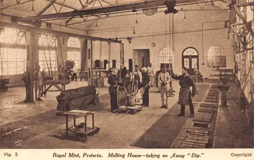 A694 Südafrika Royal Mint Pretoria Schmelzhaus Test Dip Arbeiter Postkarte