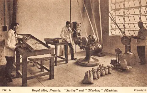 A694 Südafrika Royal Mint Pretoria Sortiermarkiermaschinen Industrie Postkarte