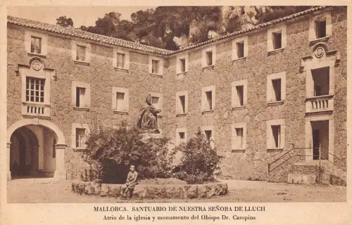 A709 Spanien Mallorca Santuario de Nuestra Senora de Lluchi Vintage Postkarte