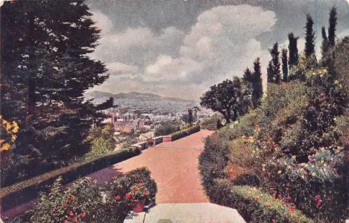 A709 Spanien Parque de Montjuich Park Rotes Kreuz Charity Vintage Postkarte