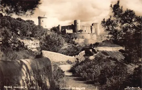 A711 Spanien 1959 Palma Mallorca Castillo de Bellver RPPC Vintage Postkarte