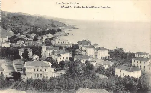 A711 Spanien Malaga Vista desde el Monte Sancha Vintage Postkarte