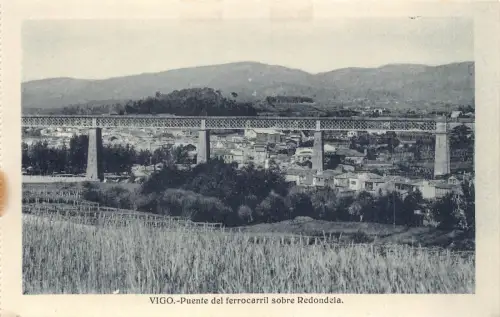 A712 Spanien Vigo Puente del Ferrocarril Sobre Redondela Brücke Vintage Postkarte