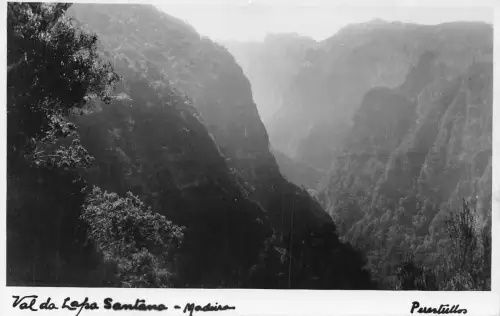 A712 Portugal 1937 Madeira Val da Lapa Santana Berge RPPC Vintage Postkarte