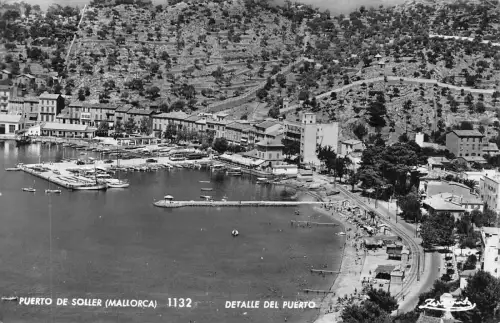 A712 Spanien Puerto de Soller Mallorca Detalle de Puerto Vintage Postkarte
