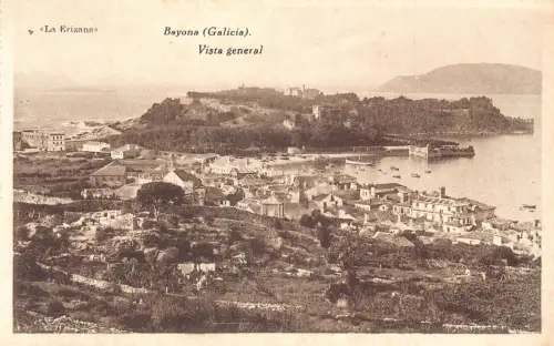 A712 Spanien La Erizana Bayona Galicien Gesamtansicht Vintage Postkarte