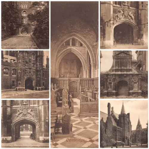 England Cambridge College Gate Chapel Lot 7 Postkarten B881
