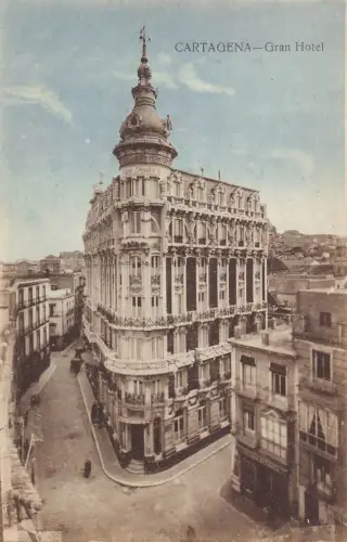 A718 Spanien Cartagena Gran Hotel Vintage Postkarte