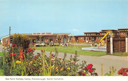 A718 England North Yorkshire Flamborough Meer Bauernhof Ferienlager Postkarte