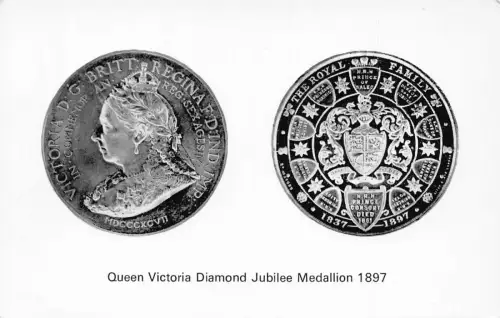 A721 Numismatische Serie Queen Victoria Diamond Jubilee Medallion in 1897 Postkarte