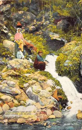 B032 Spanien Los Chorros San Mateo Gran Canaria Las Palmas Bauern Postkarte