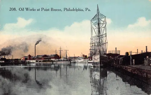 B028 US Pennsylvania Philadelphia Oil Works at Point Breeze Industrie Postkarte
