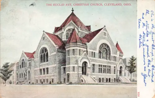 B030 US Euclid Avenue Christian Church Cleveland Ohio Vintage Postkarte