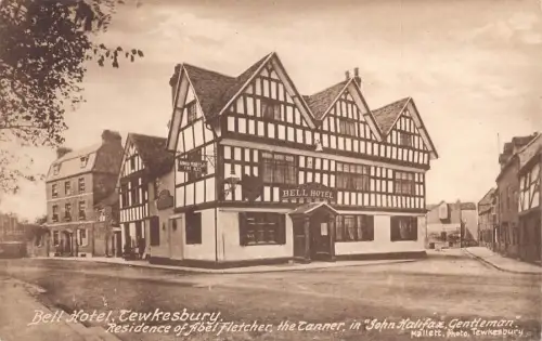 A741 England Bell Hotel Tewkesbury Abel Fletcher Residence Vintage Postkarte