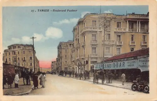A742 Marokko Tanger Boulevard Pasteur Splendid Bar Vintage Postkarte