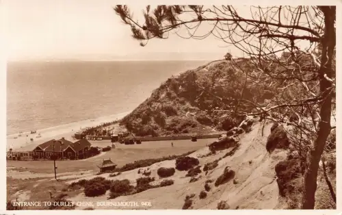 A741 England Eingang Durley Chine Bournemouth RPPC Vintage Postkarte