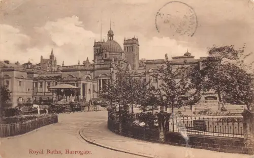A741 England 1906 Royal Baths Harrogate Vintage Postkarte