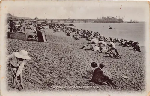 A741 England 1918 Hove Beach und Brighton West Pier Vintage Postkarte