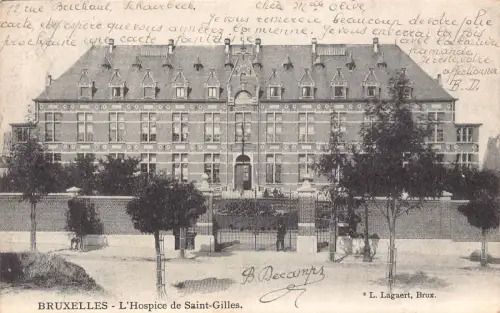 A747 Belgien 1902 Bruxelles Brüssel L'Hospice de Saint Gilles Vintage Postkarte