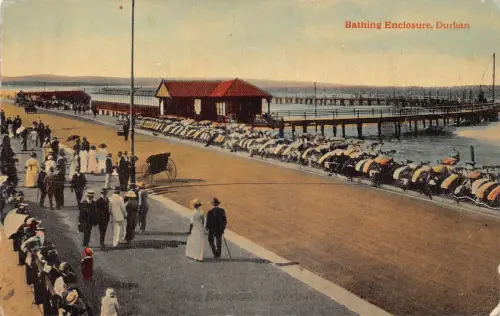 A749 Südafrika Durban Badegehege Vintage Postkarte