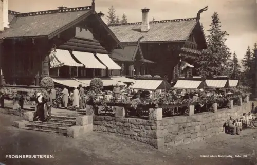 A750 Norwegen Frognerseteren Restaurant RPPC Vintage Postkarte