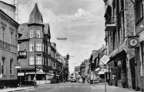 A751 Dänemark Esbjerg Stormgade Baruhr Straßenschild Vintage Postkarte