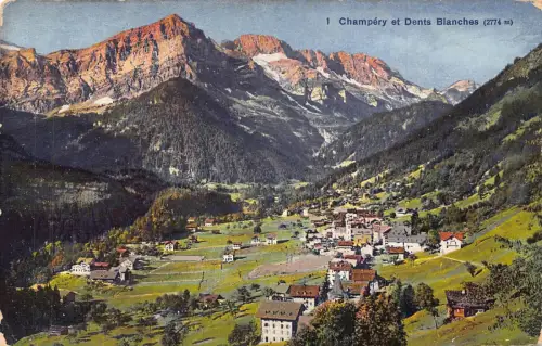 A760 Schweiz Champery et Dents Blanches Vintage Postkarte